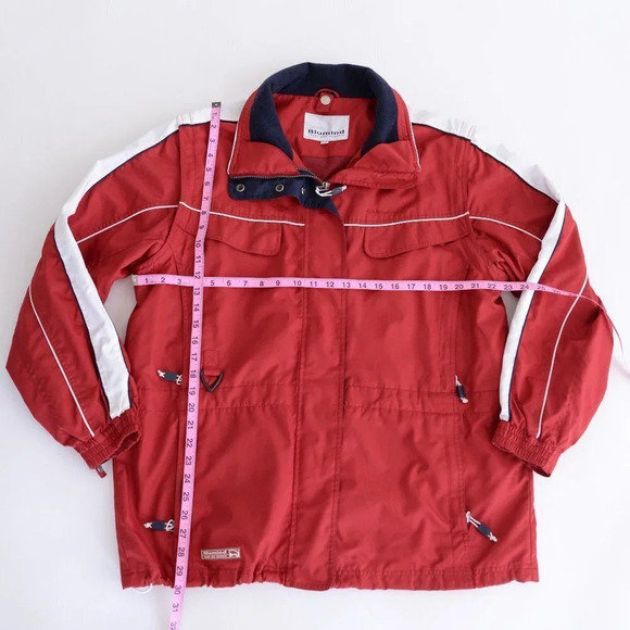 Blumind Vintage '90s Red Nylon Water Resistant Lined Jacket Large - Picture 4 of 16